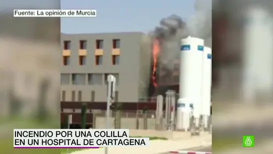 Incendio por una colilla en un hospital de Cartagena Incendio por una colilla en un hospital de Cartagena
