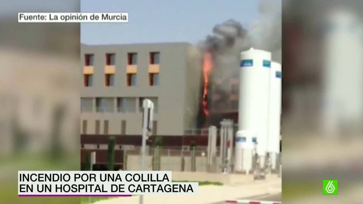 Incendio por una colilla en un hospital de Cartagena