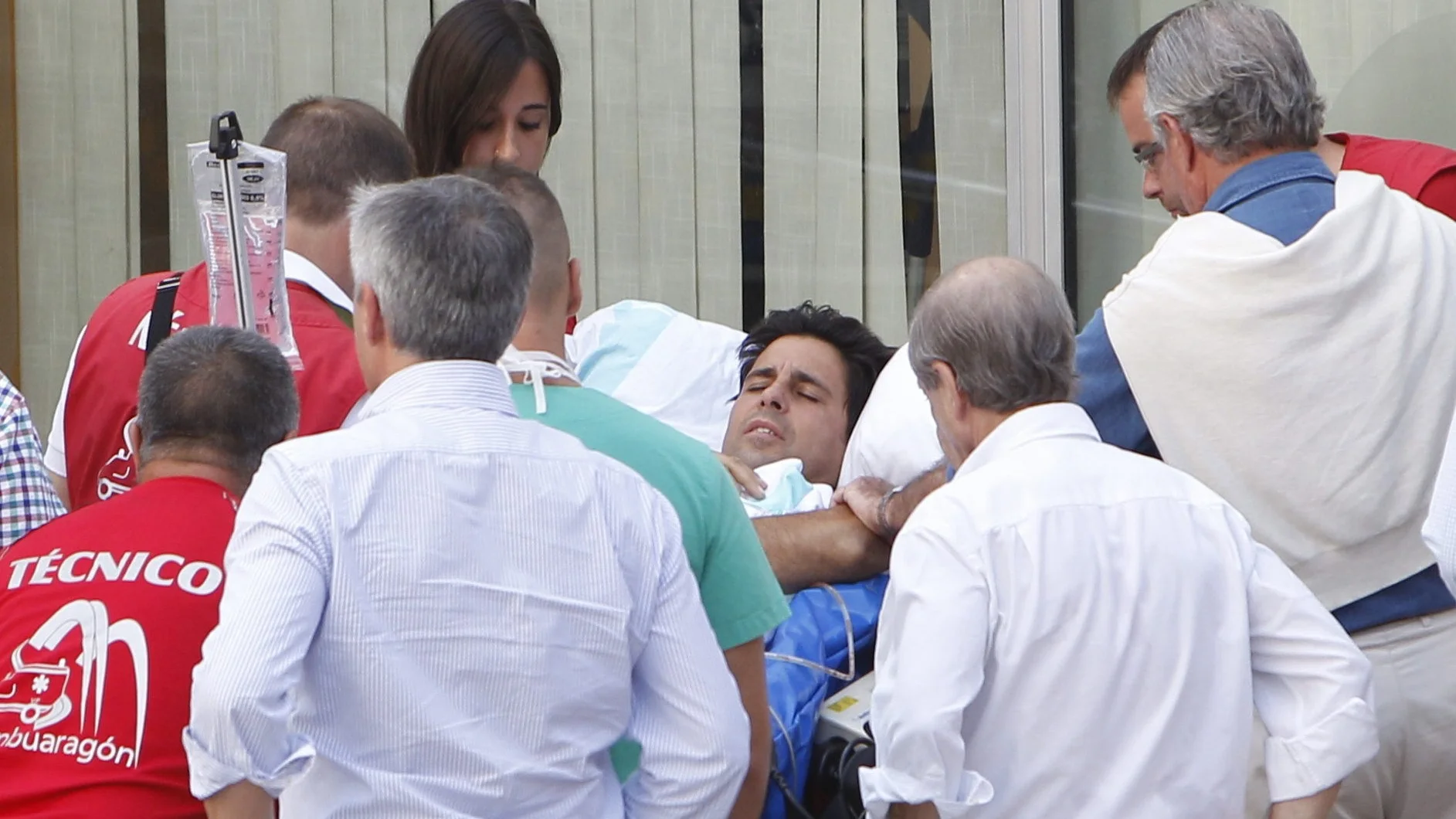 El torero ingresando en el hospital