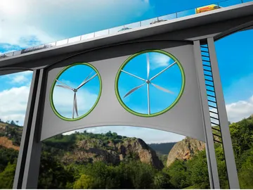 Turbinas eólicas debajo de los puentes para producir energías renovables Turbinas eólicas debajo de los puentes para producir energías renovables