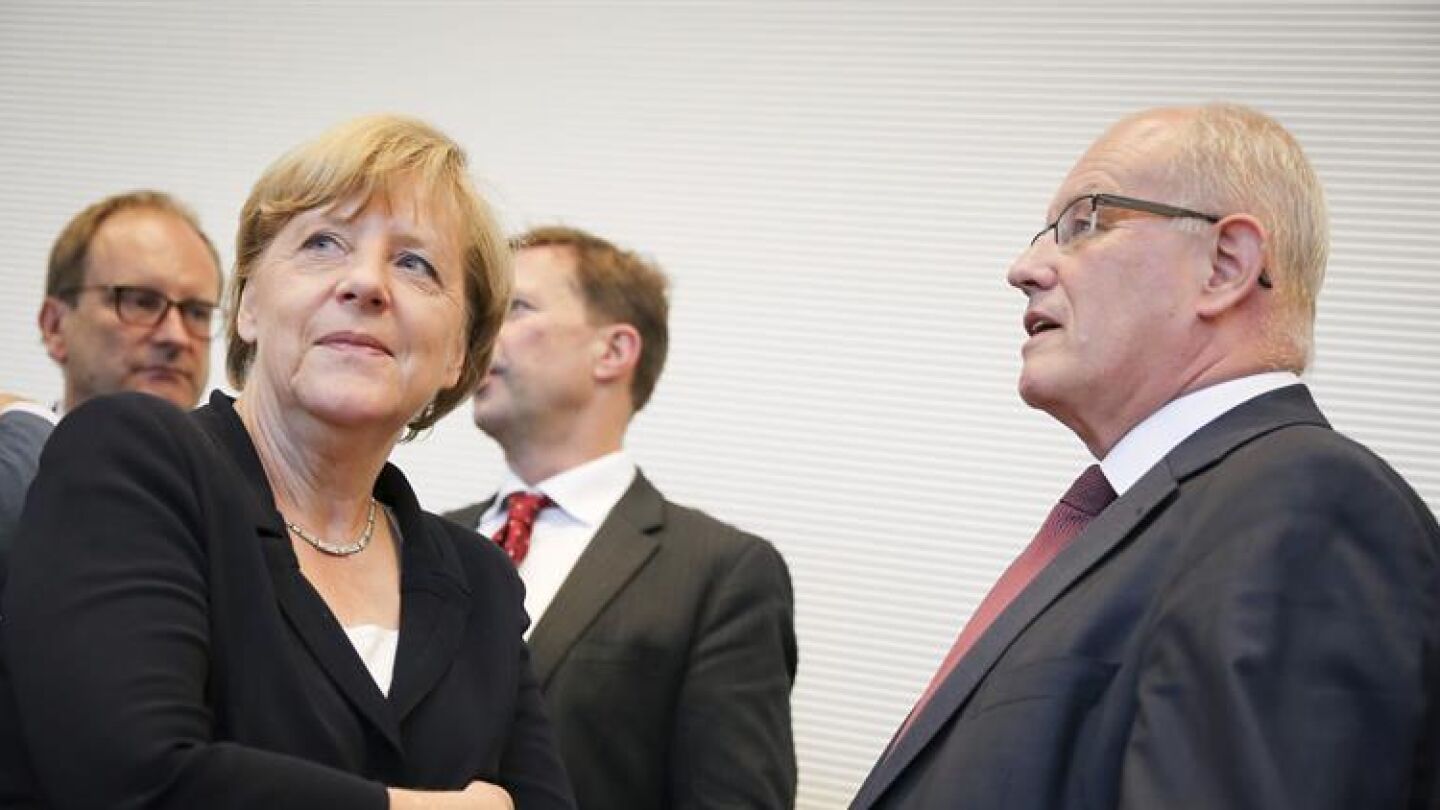 Merel y Volker Kauder, de la Uni&oacute;n Socialista de Baviera