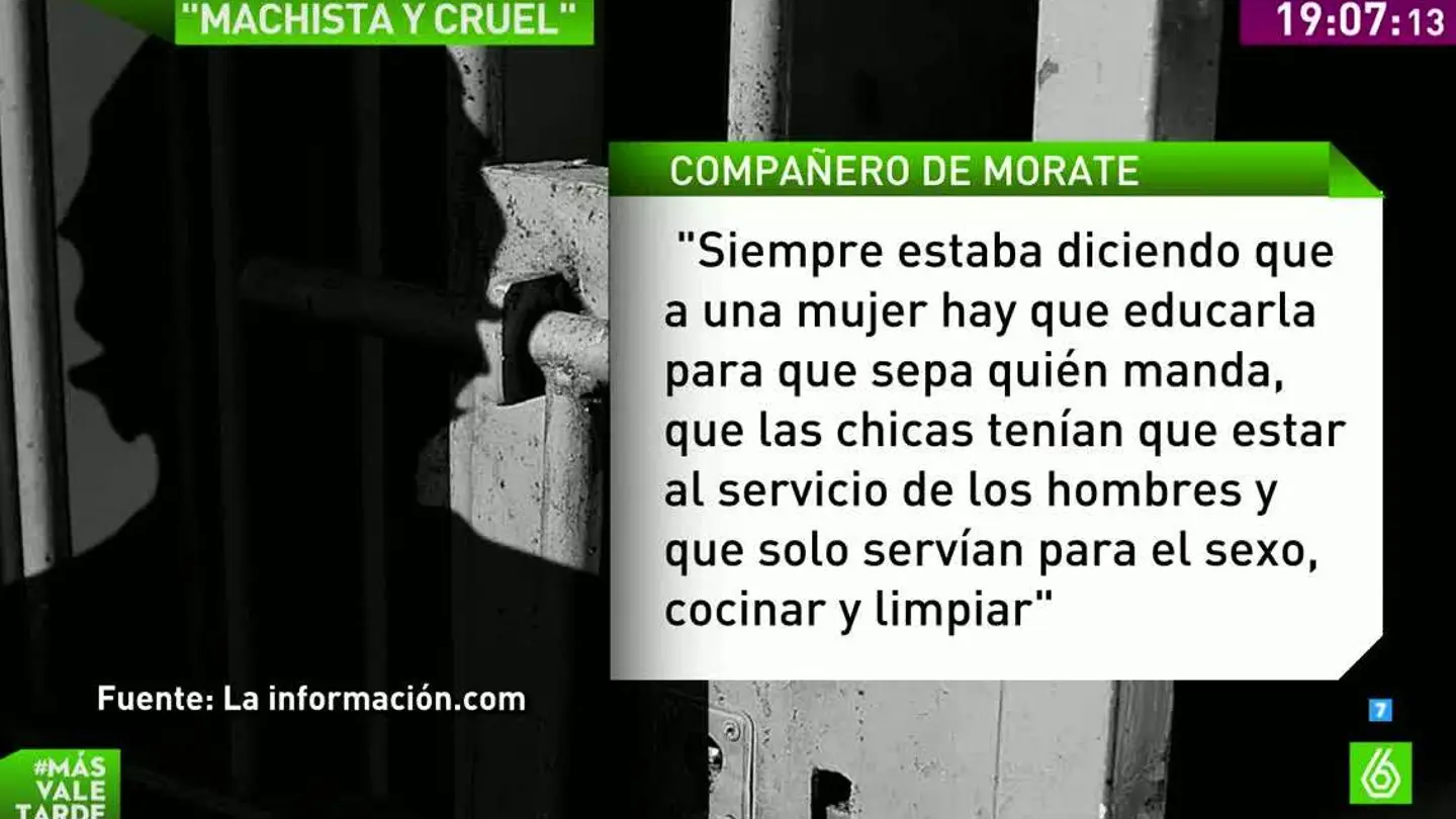 Compañero de prisión de Sergio Morate: "Decía que las mujeres que se creen más que los hombres deben desaparecer" Compañero de prisión de Sergio Morate: "Decía que las mujeres que se creen más que los hombres deben desaparecer"