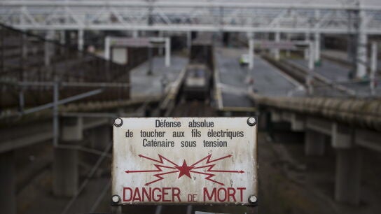 Una se&ntilde;al de peligro en el Eurot&uacute;nel