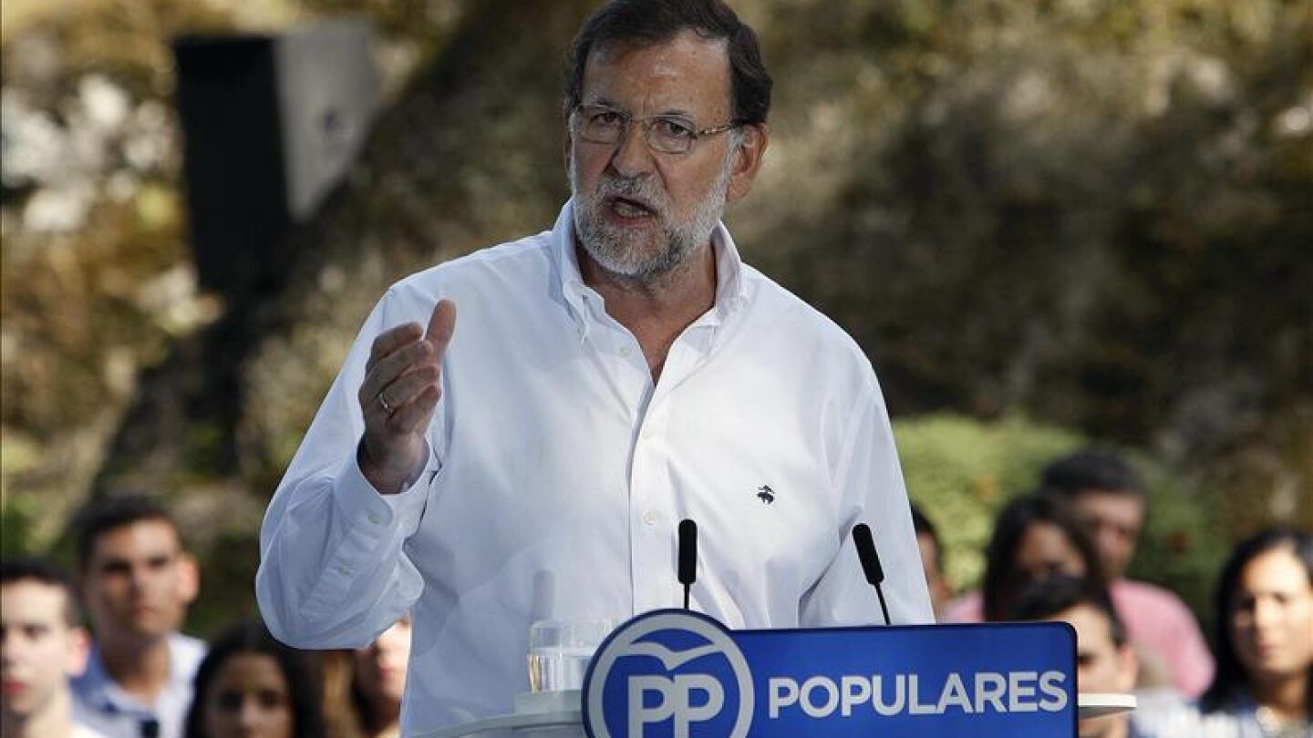 Mariano Rajoy, durante su intervenci&oacute;n en el acto del partido 