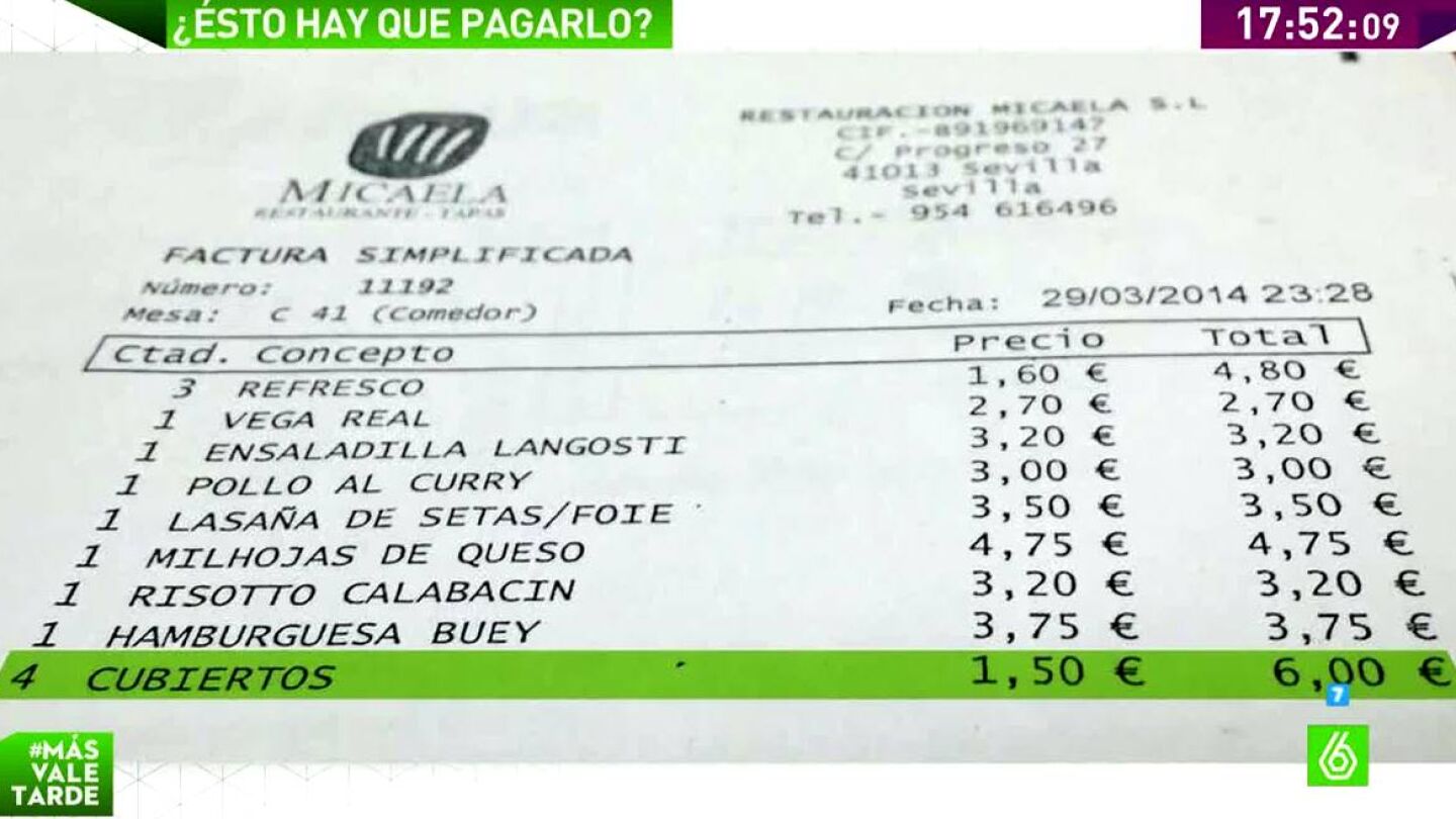 Facua denuncia abusos de bares y restaurantes a la hora de cobrar
