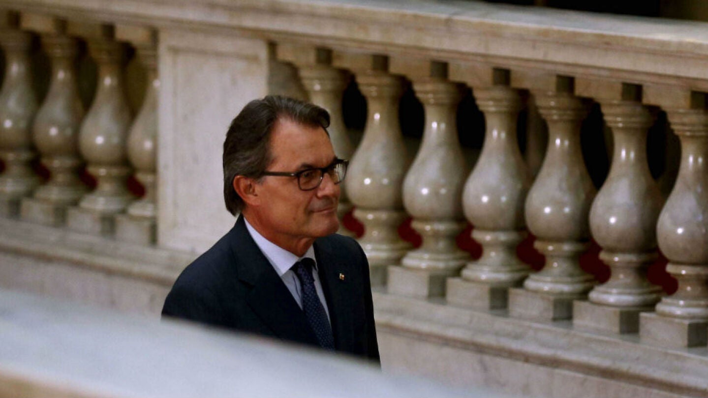 El presidente de la Generalitat, Artur Mas, llegando a su comparecencia. 