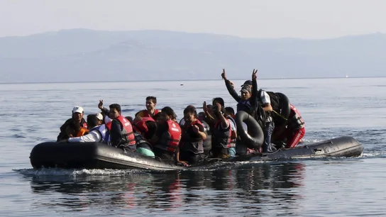 Un grupo de refugiados sirios Un grupo de refugiados sirios