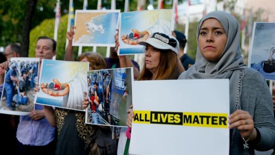 Manifestaci&oacute;n a favor de la acogida de refugiados en Madrid