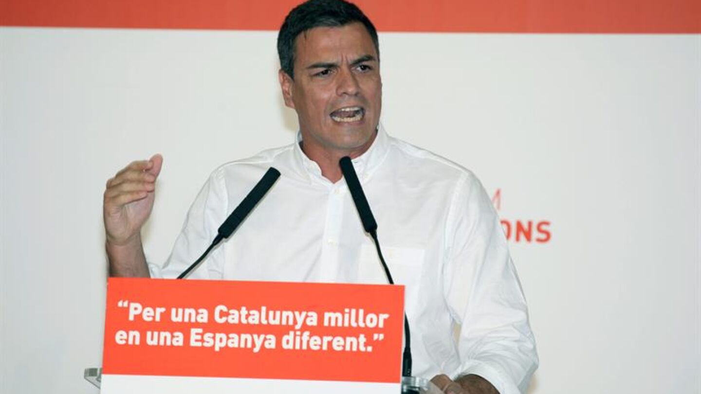 Pedro S&aacute;nchez, durante su intervenci&oacute;n en Tarragona