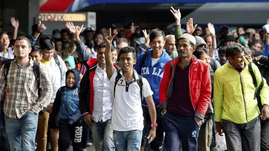 Refugiados a su llegada a Alemania Refugiados a su llegada a Alemania