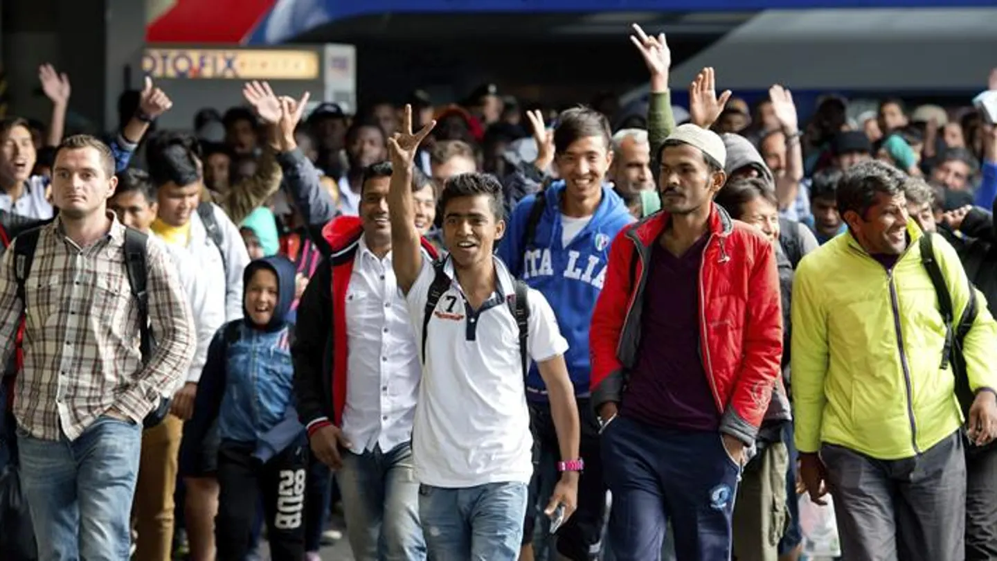 Refugiados a su llegada a Alemania Refugiados a su llegada a Alemania