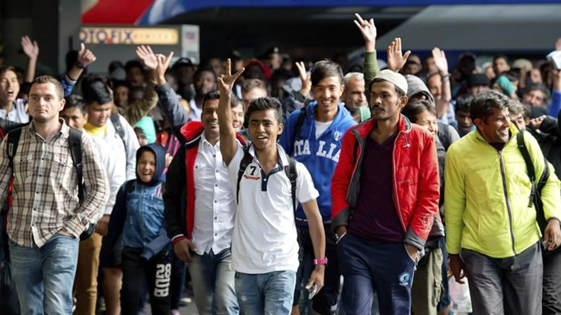 Refugiados a su llegada a Alemania