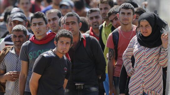 Refugiados sirios huyendo de la guerra en su pa&iacute;s