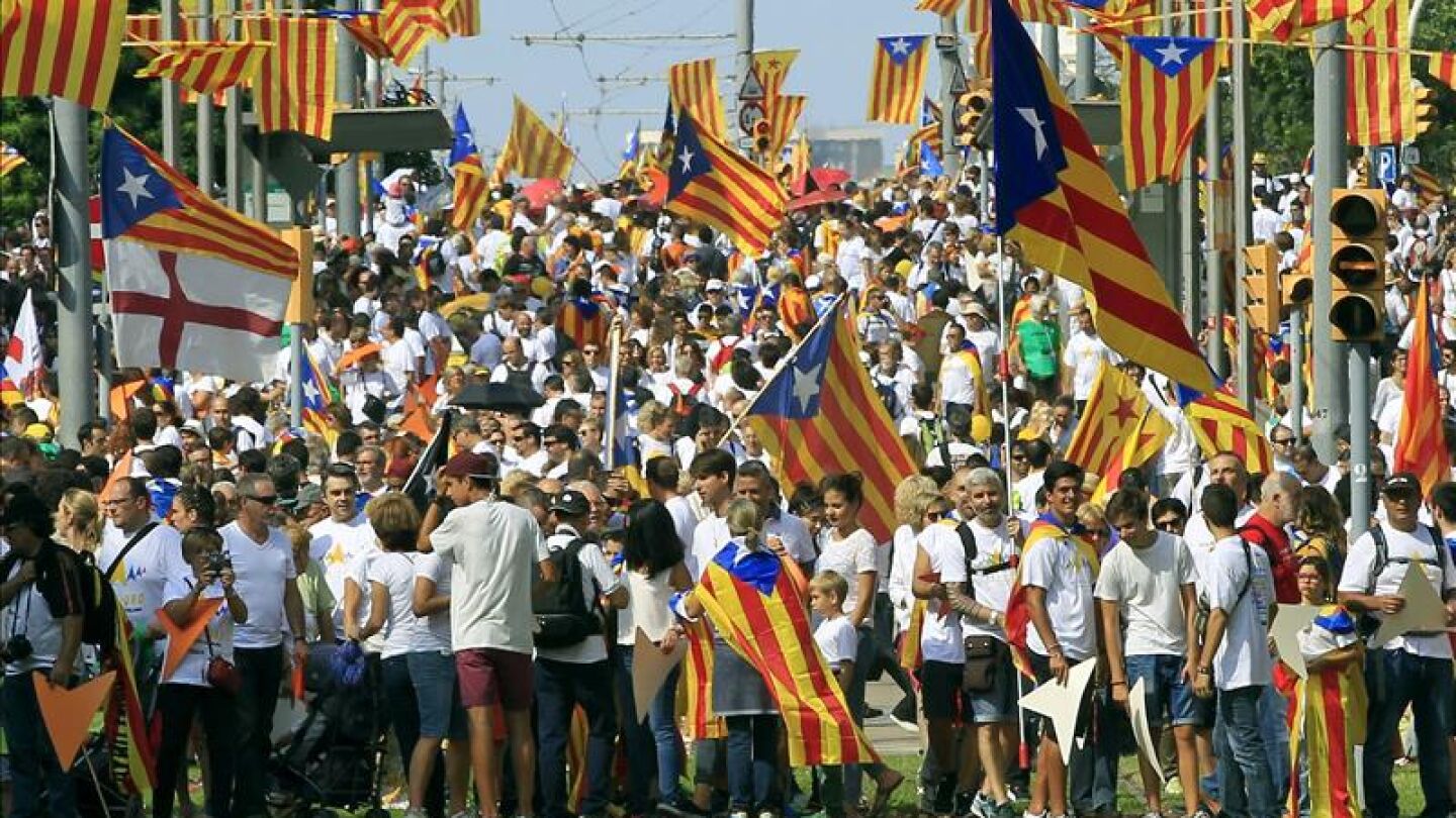 Manifestaci&oacute;n Via Lliure convocada por las plataformas independentistas