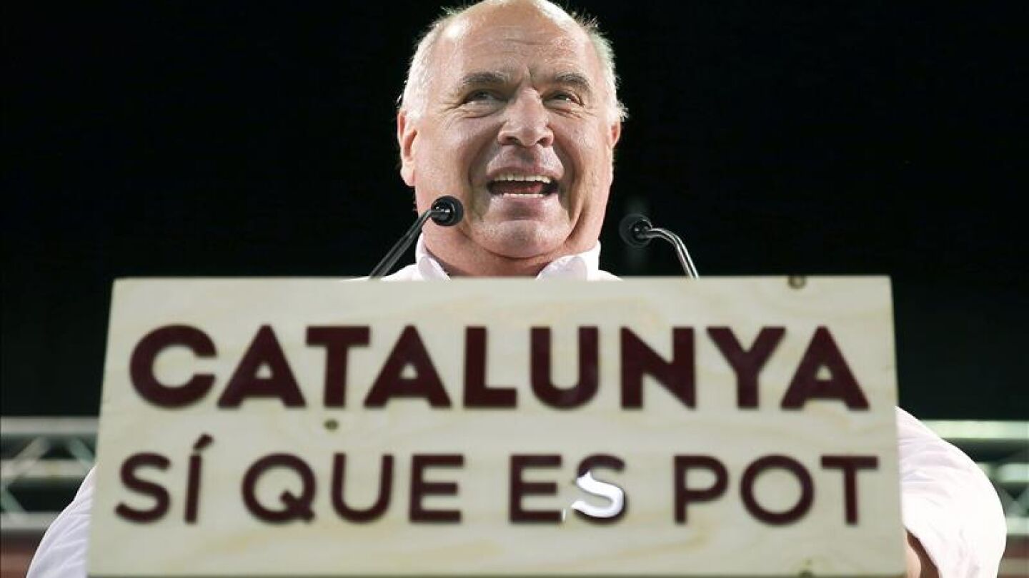 El candidato a la Generalitat por Catalunya S&iacute; que es Pot, Llu&iacute;s Rabell, durante el acto de inicio de campa&ntilde;a