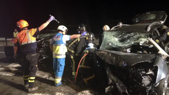 Imagen de un accidente de tráfico en Madrid Imagen de un accidente de tráfico en Madrid