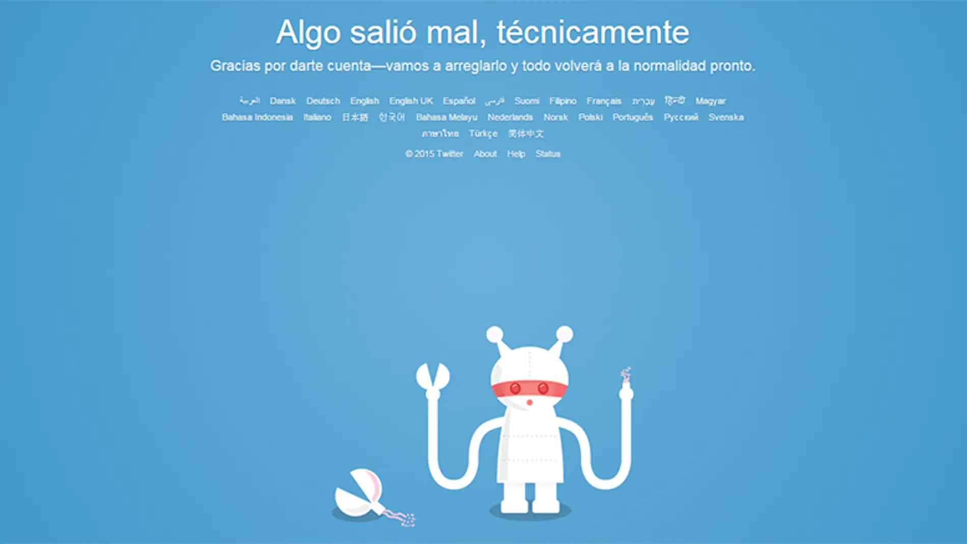 Twitter sufre una caída de su servicio