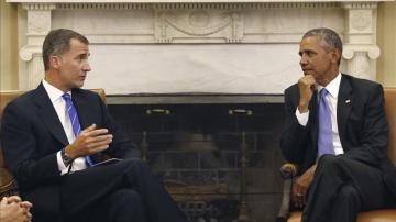 El rey de España Felipe junto al presidente de EEUU, Barack Obama