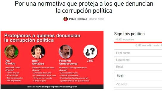 Petici&oacute;n en change.org