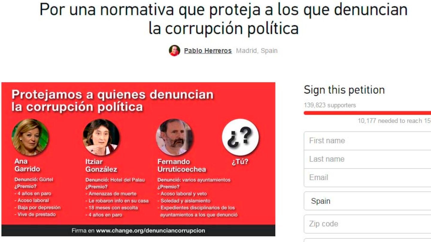 Petici&oacute;n en change.org