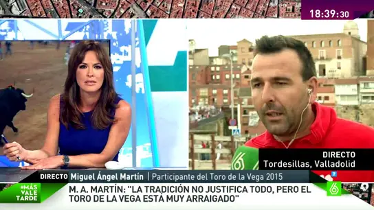 Miguel Ángel: "La tradición no justifica todo, pero el Toro de la Vega está muy arraigado" Miguel Ángel: "La tradición no justifica todo, pero el Toro de la Vega está muy arraigado"