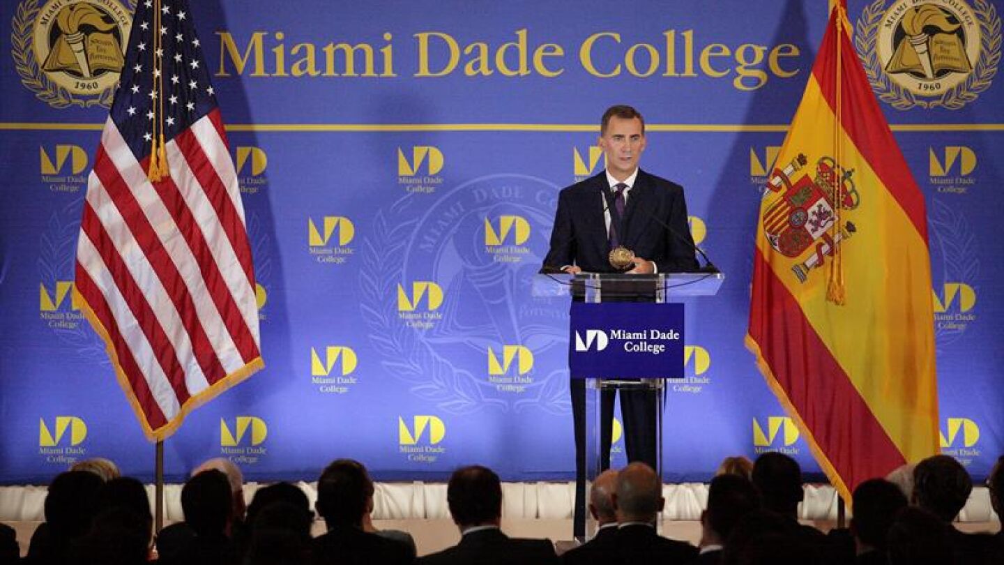 Felipe VI en una visita oficial en Florida