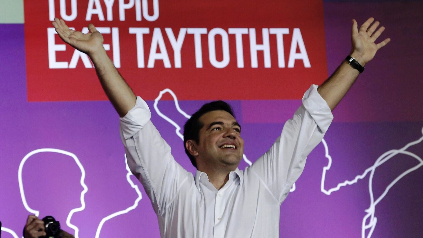 Alexis Tsipras en su &uacute;ltimo acto electoral.