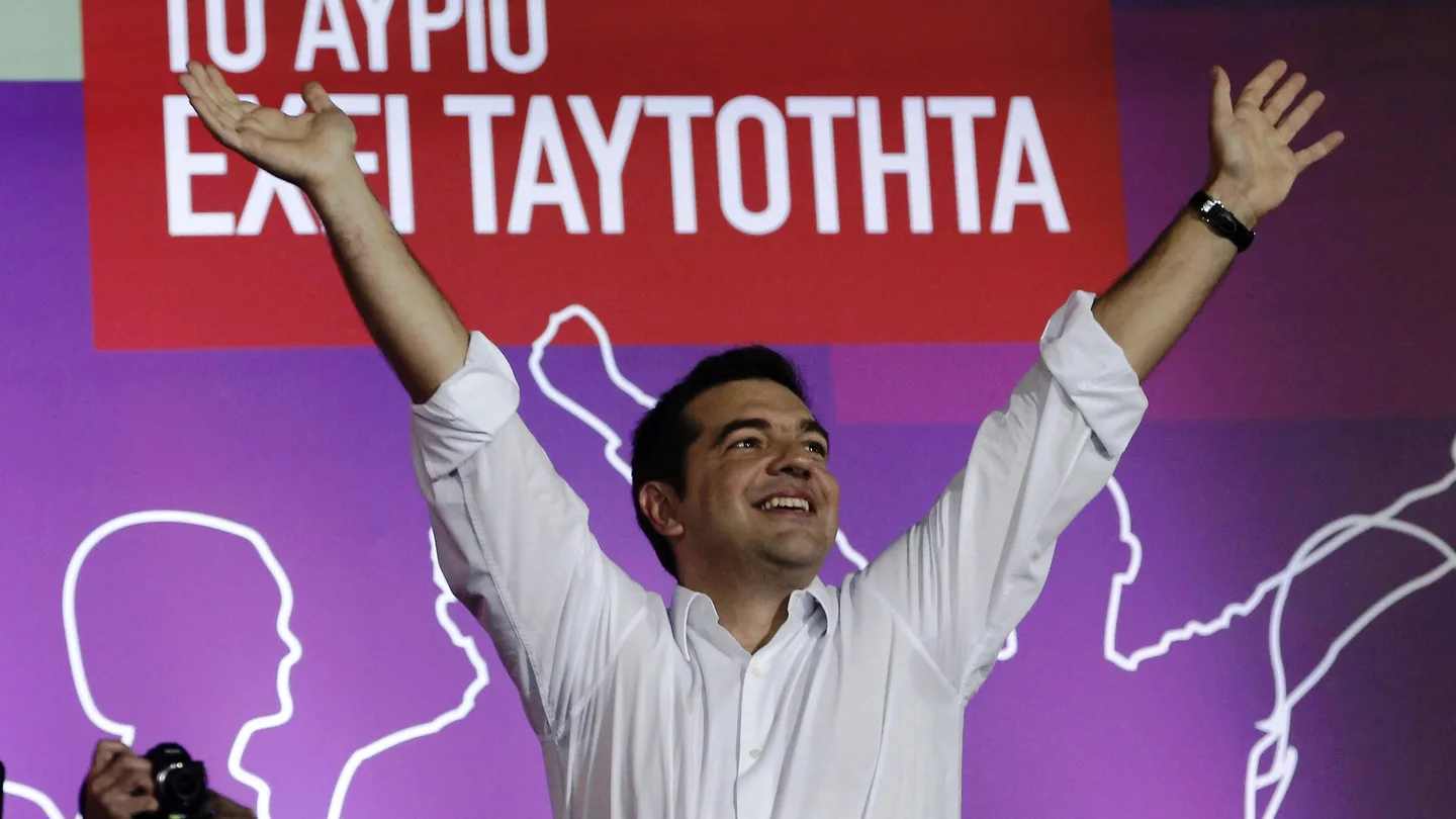 Alexis Tsipras en su último acto electoral. Alexis Tsipras en su último acto electoral.