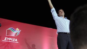 Alexis Tsipras durante un acto de campaña