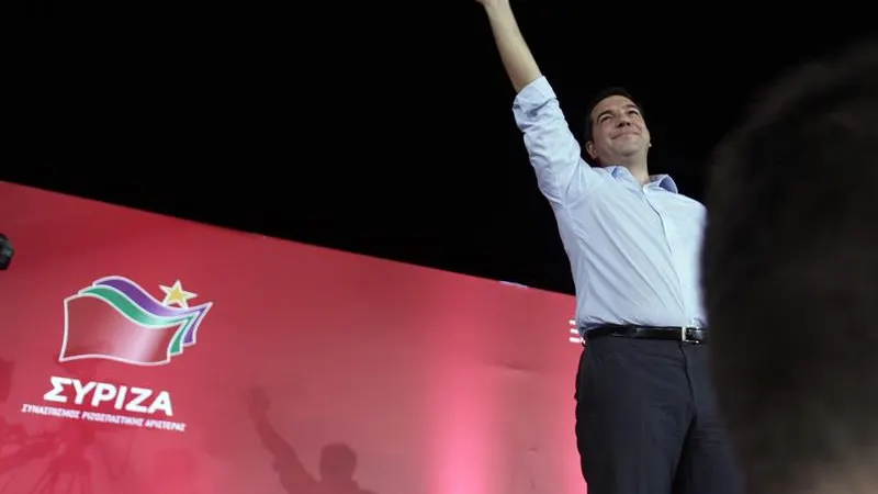 Alexis Tsipras durante un acto de campaña