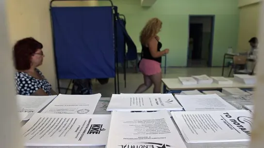 Papeletas de las elecciones griegas del 20 de septiembre Papeletas de las elecciones griegas del 20 de septiembre