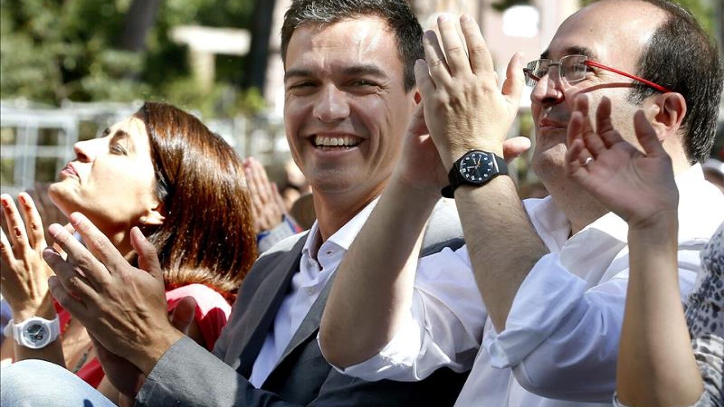 Miquel Iceta y Pedro S&aacute;nchez en Barcelona