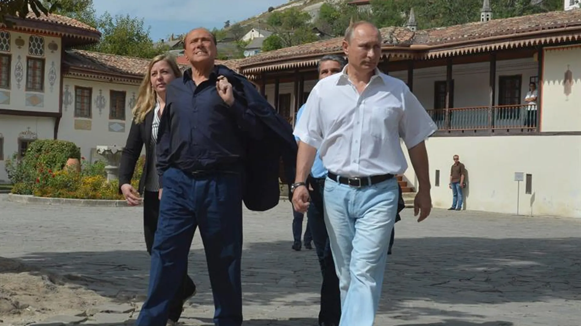 Vladímir Putin y Silvio Berlusconi  en Crimea