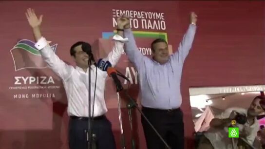 Tsipras y el presidente h&uacute;ngaro celebran su victoria sobre un p&uacute;gil