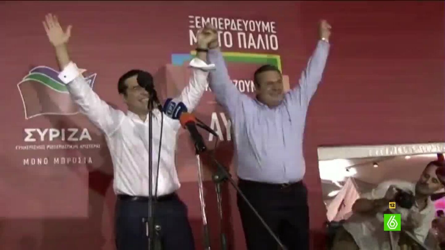 Tsipras y el presidente h&uacute;ngaro celebran su victoria sobre un p&uacute;gil