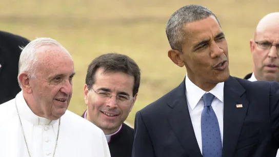 El papa Francisco conversa con el presidente estadounidense, Barack Obama El papa Francisco conversa con el presidente estadounidense, Barack Obama