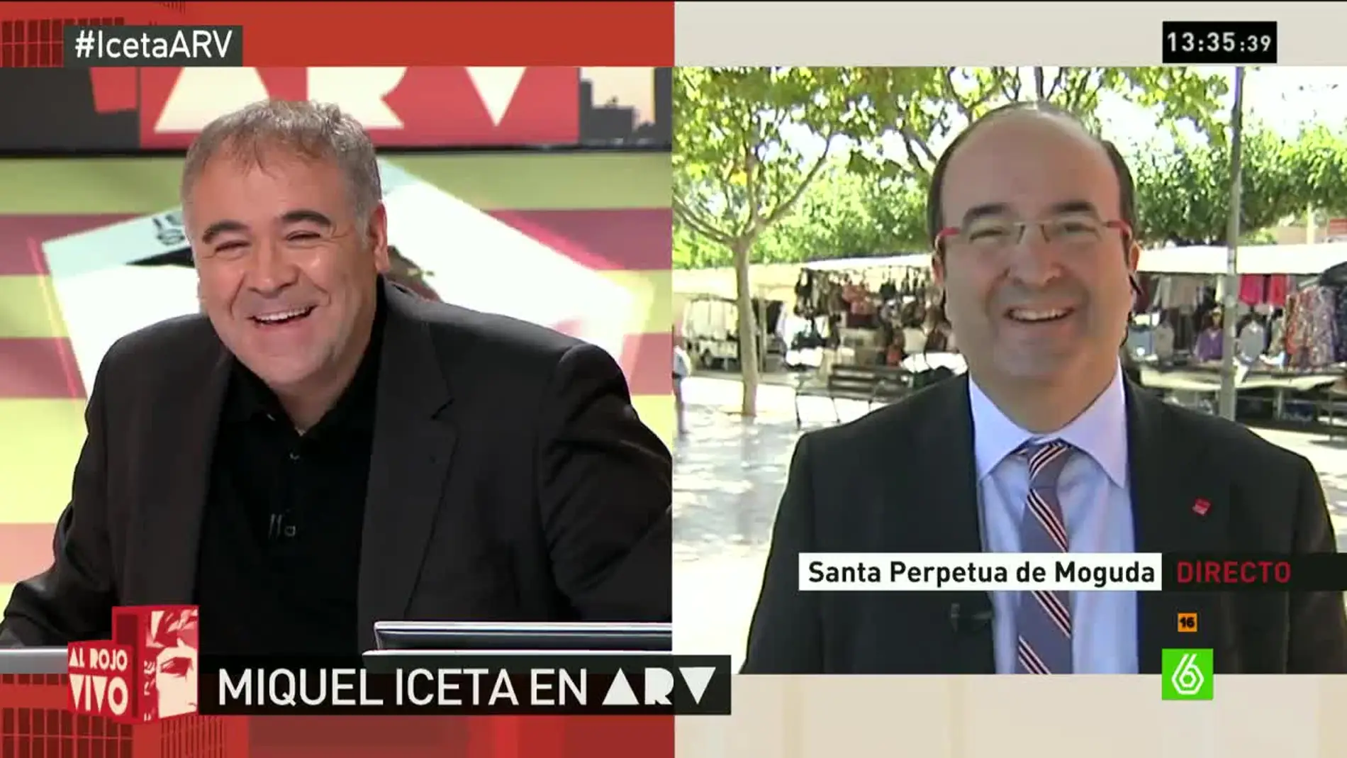 Miquel Iceta durante una entrevista en Al Rojo Vivo