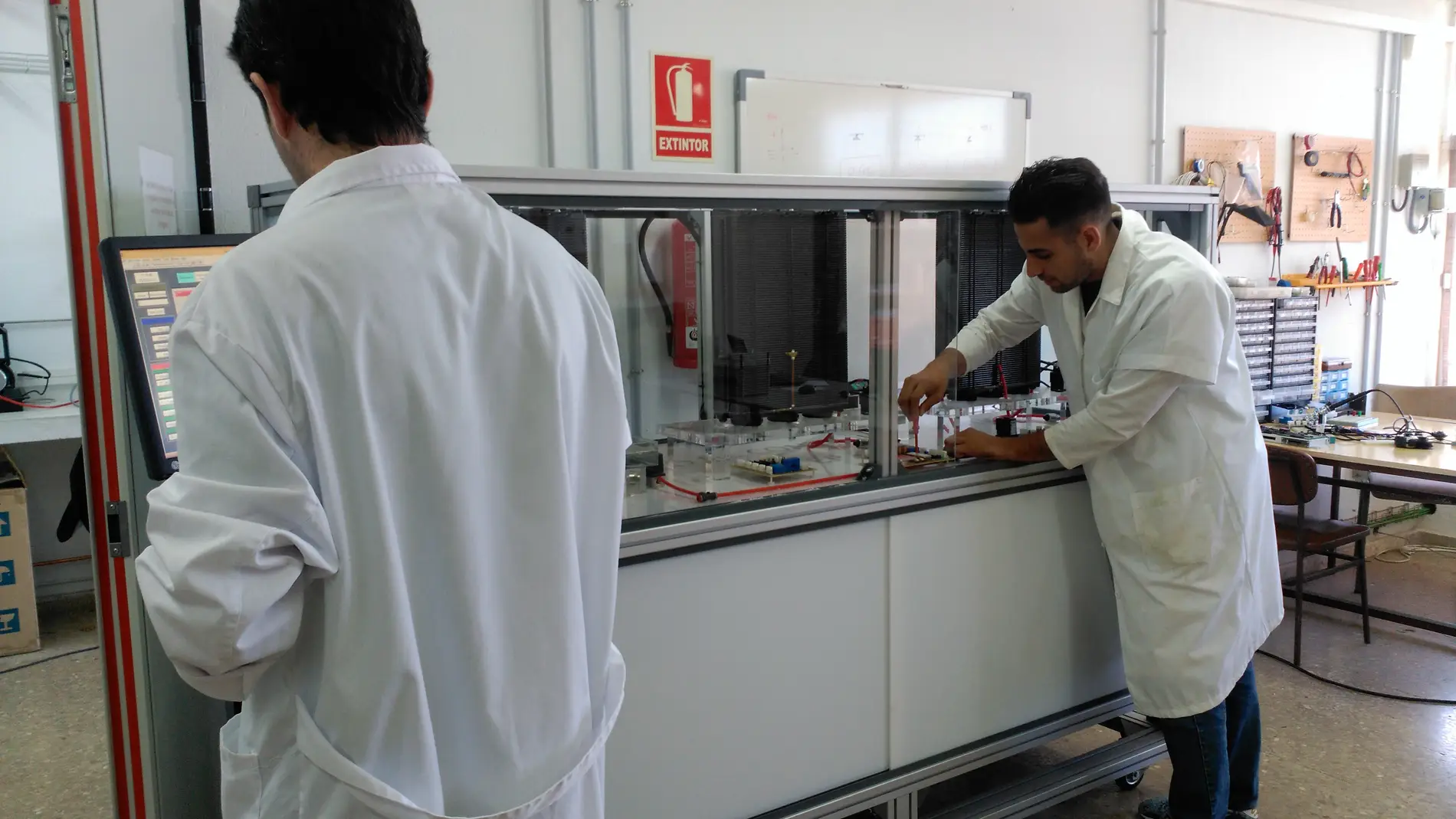 El grupo de investigación durante las pr