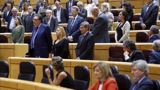 Los senadores de la oposici&oacute;n, en pie