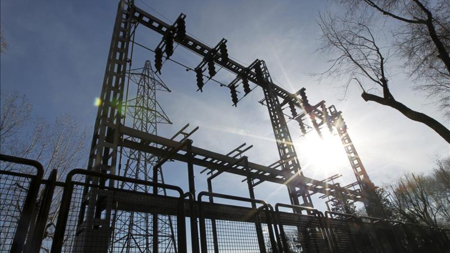 Una subestaci&oacute;n el&eacute;ctrica