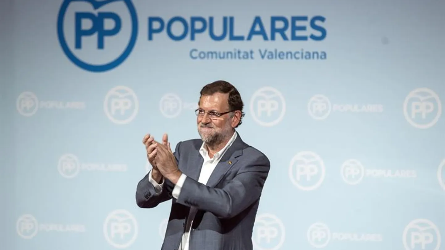 Mariano Rajoy, en un acto del PP en Valencia Mariano Rajoy, en un acto del PP en Valencia