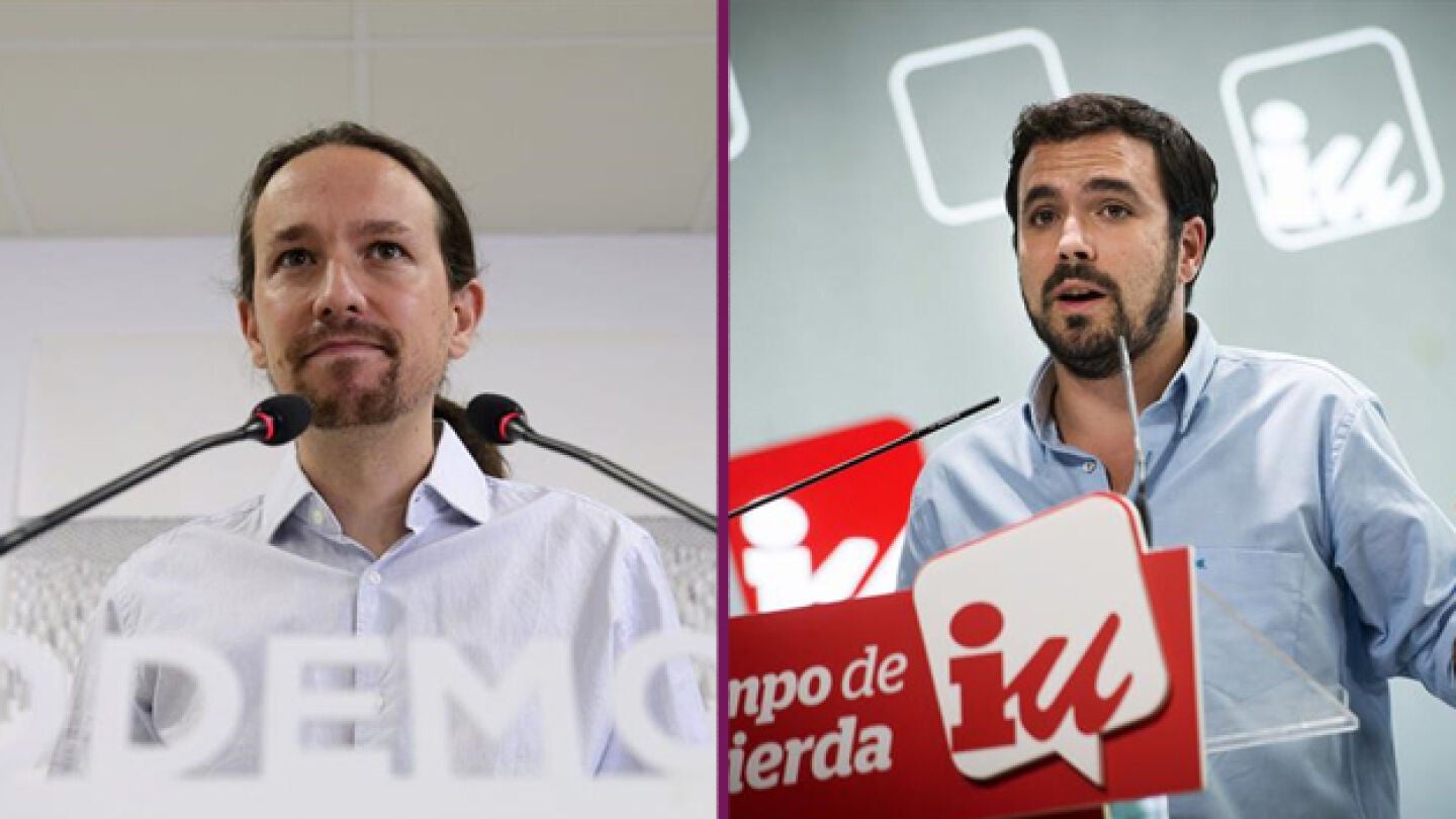 Pablo Iglesias y Alberto Garz&oacute;n