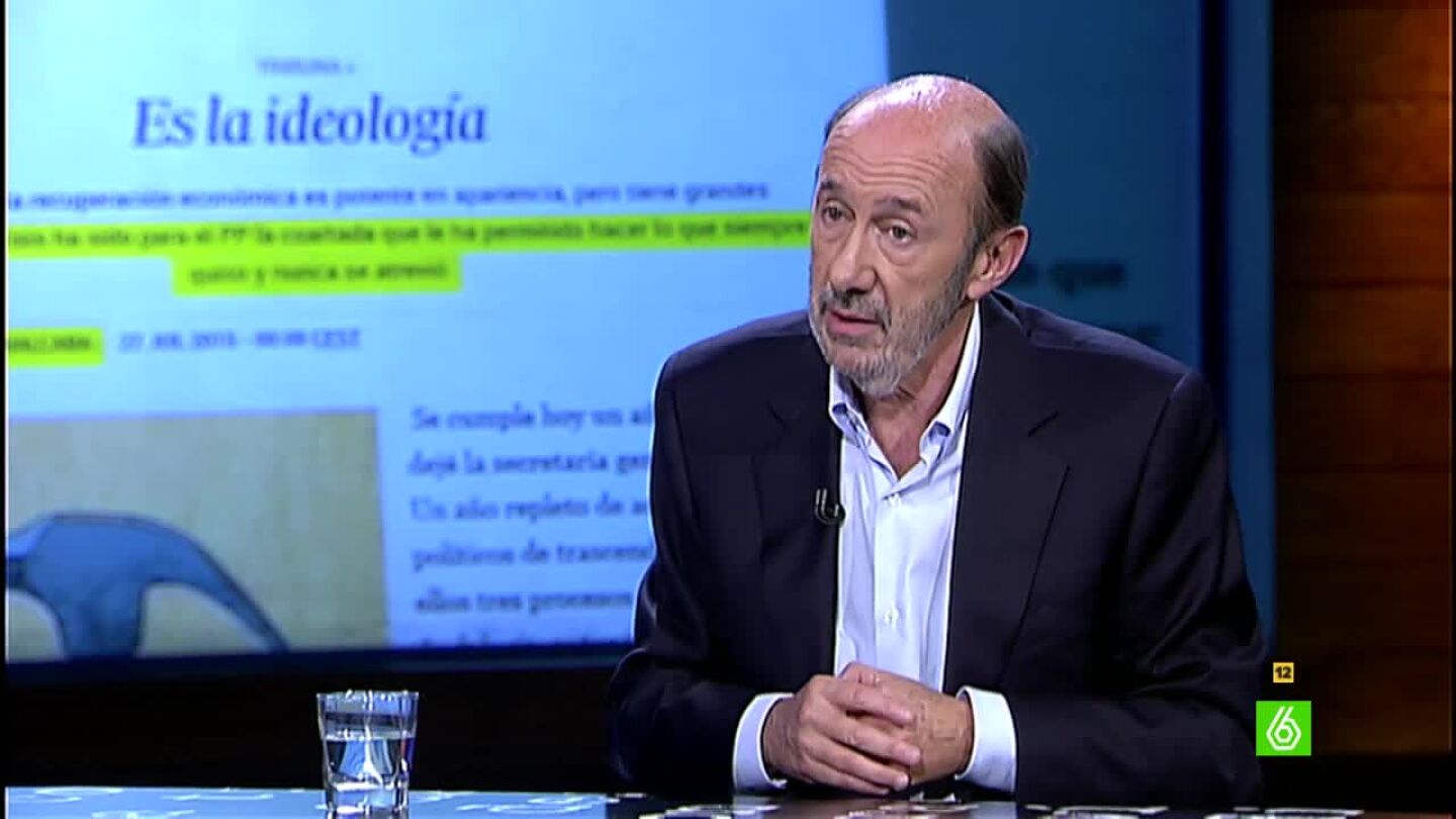 Alfredo P&eacute;rez Rubalcaba, sobre el presente de la pol&iacute;tica espa&ntilde;ola: "La crisis le ha servido al PP como coartada"