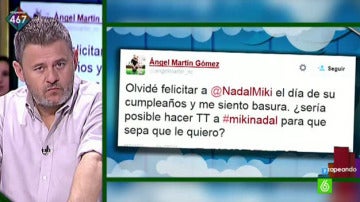 Ángel Martín convierte a #mikinadal en TT para dejar de sentirse una "basura" por olvidar su cumpleaños