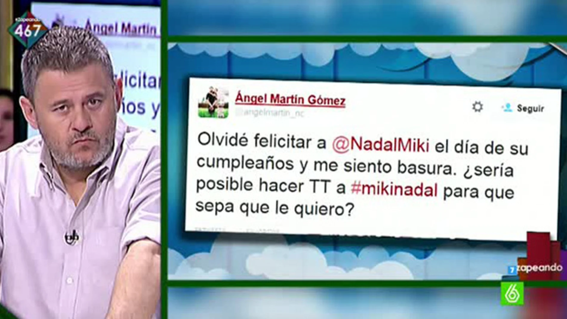 Ángel Martín convierte a #mikinadal en TT para dejar de sentirse una "basura" por olvidar su cumpleaños
