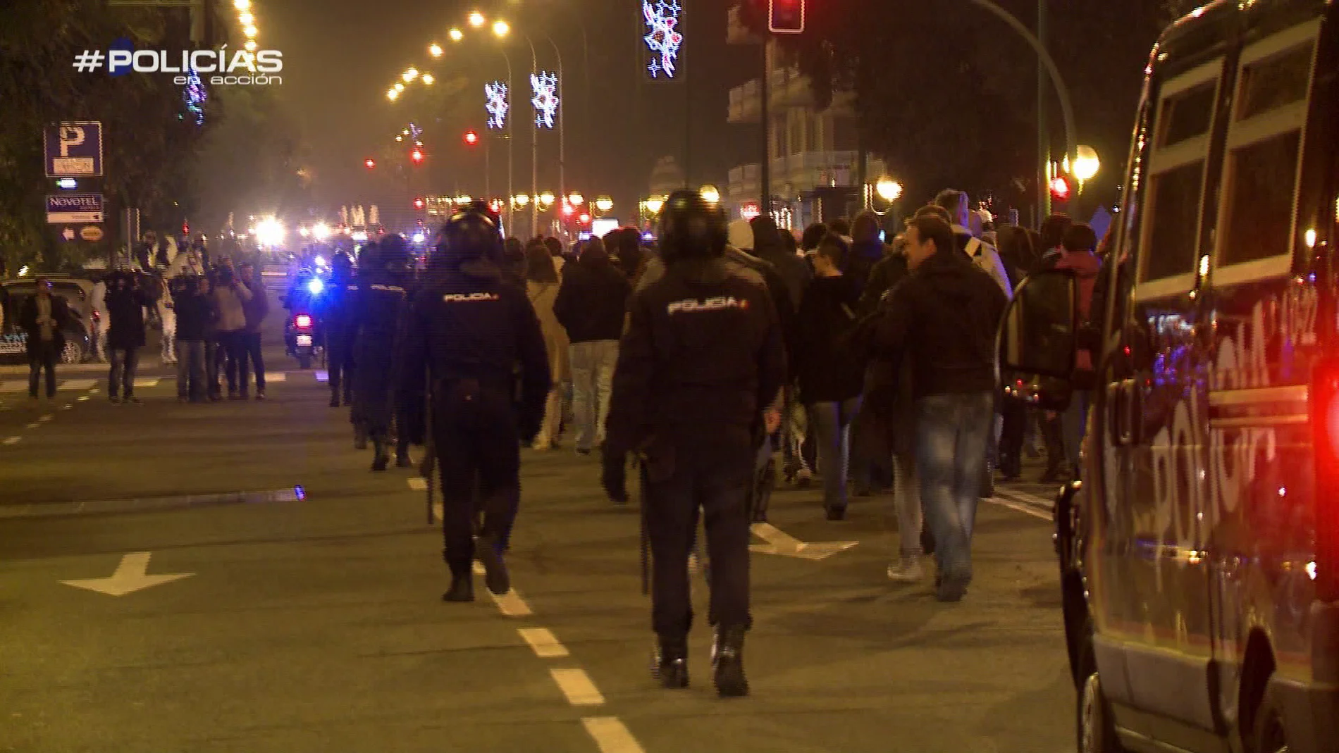 La Policía escolta a los aficionados del Rijeka hasta el estadio