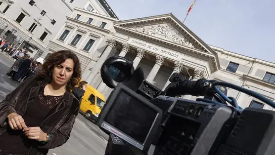 Irene Lozano delante de una cámara Irene Lozano delante de una cámara