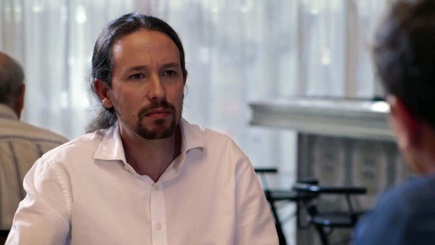 Pablo Iglesias , en el debate con Albert Rivera, en Salvados