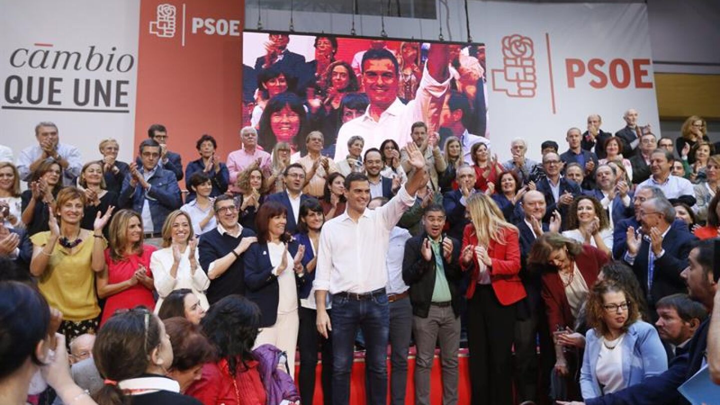 Pedro S&aacute;nchez durante la presentaci&oacute;n de las candidaturas socialistas
