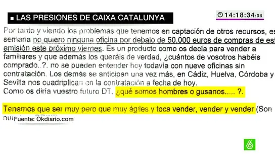 Presiones de Caixa Catalunya para vender preferentes Presiones de Caixa Catalunya para vender preferentes